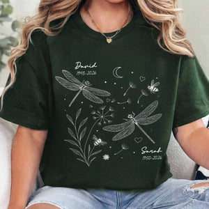 "Dragonfly Kisses From Heaven" – Personalized Memorial T-Shirt | In Loving Memory Gift For Loss Of Loved One