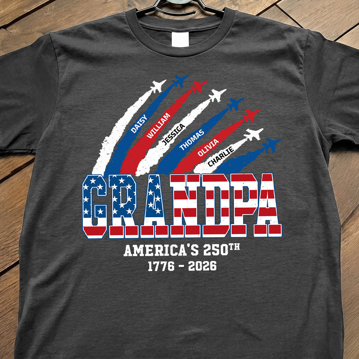 Personalized 250th Anniversary American Flag Shirt – Proud Dad & Grandpa | Father's Day Gift