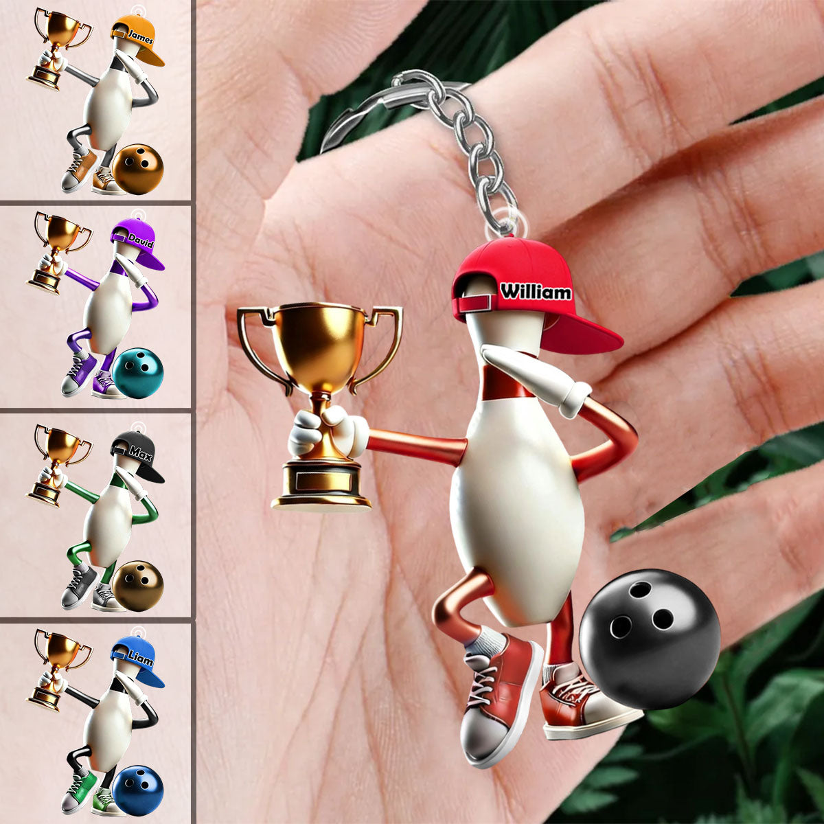 Personalized Bowling Acrylic Keychain For Bowling Lover