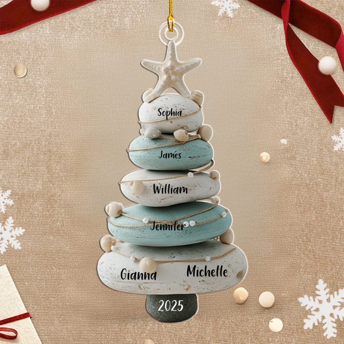 Our Family, Merry Christmas 2025 - Personalized Family Ornament