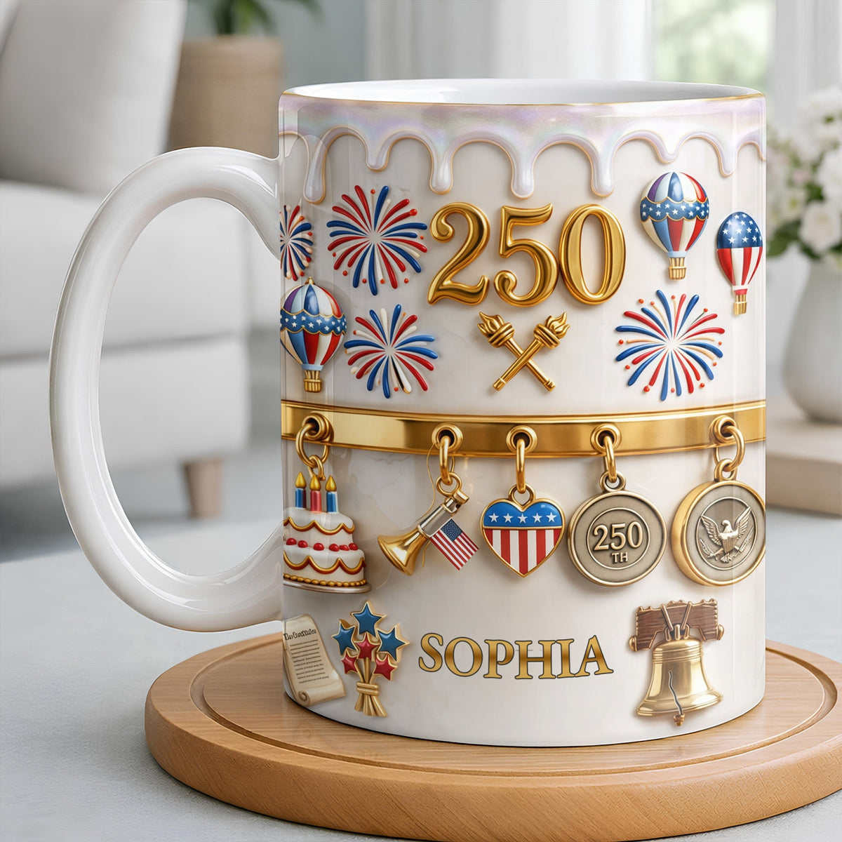 Gift For Patriots & USA Lovers – Personalized "Celebrating Freedom" Mug