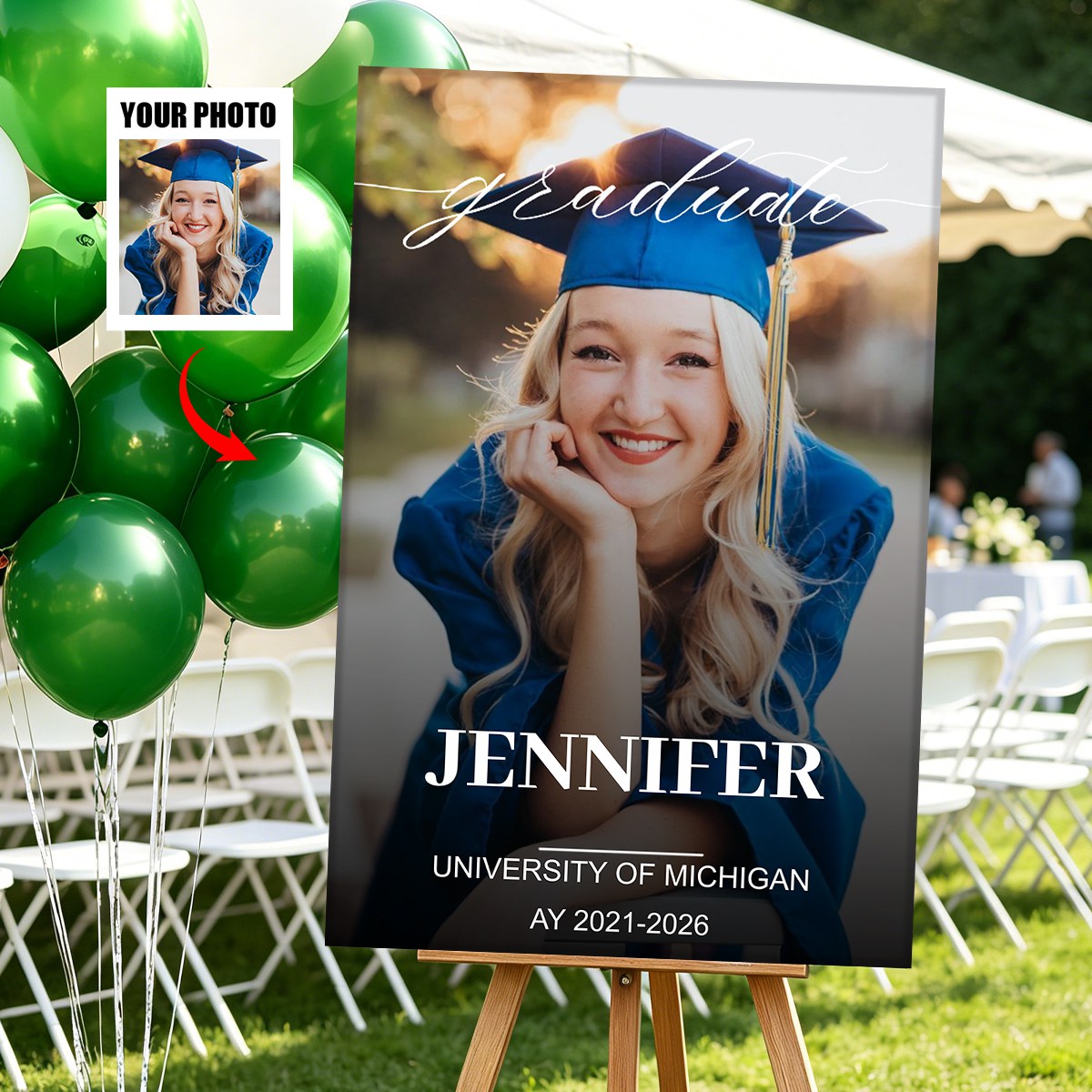 Personalized Custom Photo Graduation Welcome Sign – "Congrats, You Did It!" Welcome Party Decor