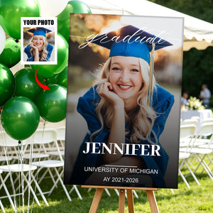 Personalized Custom Photo Graduation Welcome Sign – "Congrats, You Did It!" Welcome Party Decor