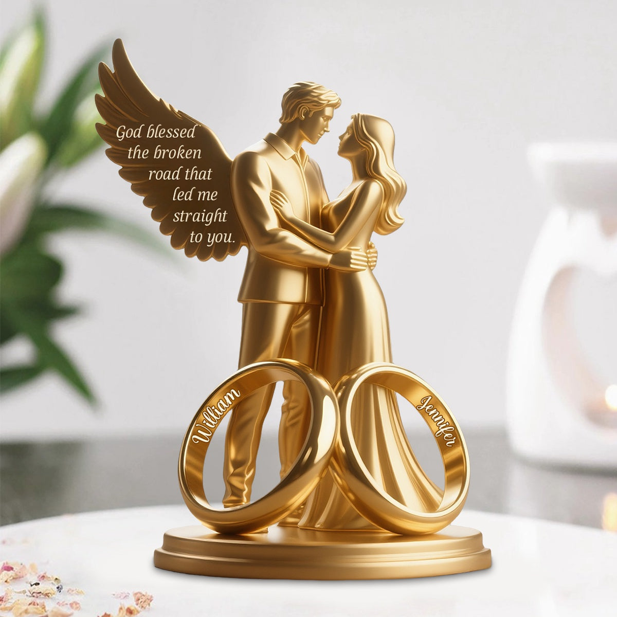 Couple Gift Couple Rings Personalized Couple Shaped Acrylic Plaque