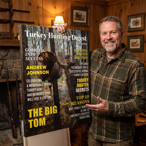 Turkey Hunting Digest Personalized Canvas, Custom Photo Turkey Hunter Magazine Cover