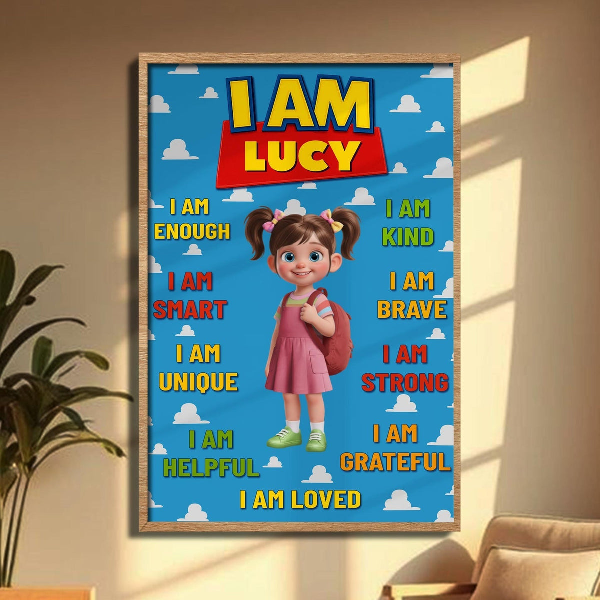 Personalized "I Am Enough" Affirmations Poster – Gift For Kids & Grandkids