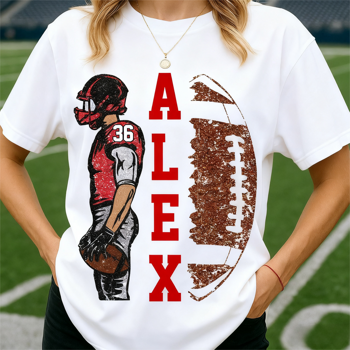 Matching Football Player - Personalized Football T Shirt Football Game Day