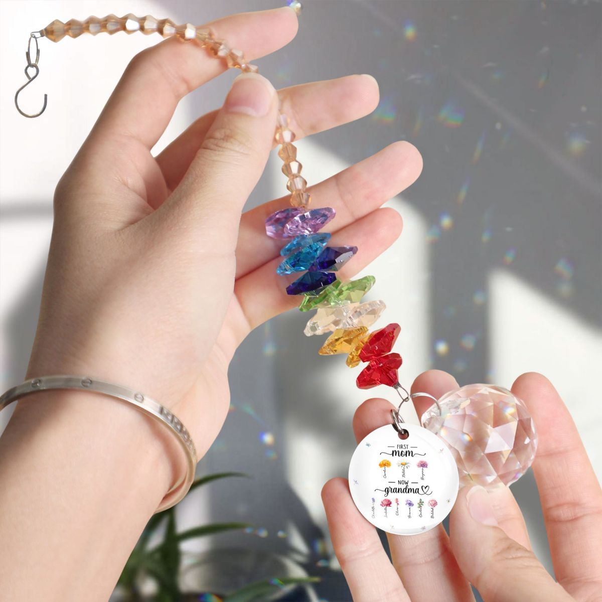 From Mother to Grandmother - Personalized Ball Prism Suncatcher
