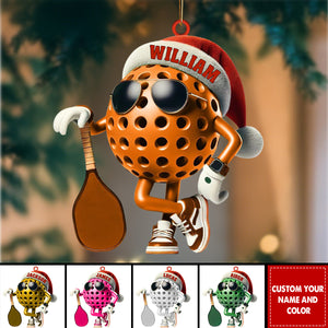 Personalized Custom Name Pickle Ball Ornament, Christmas Gift Decoration