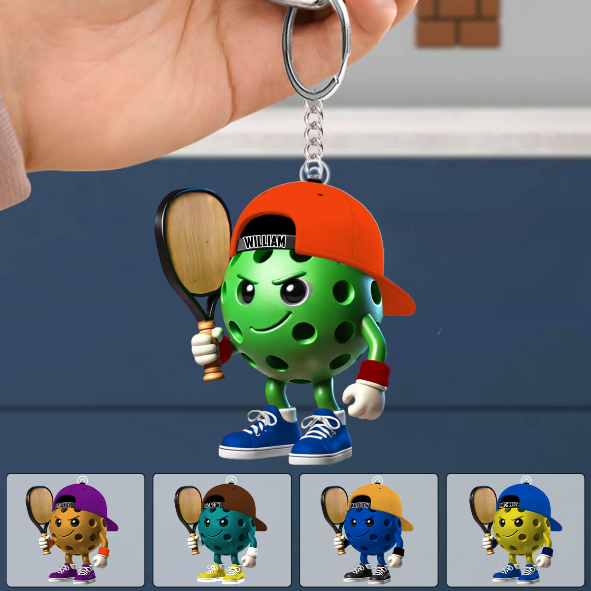 Custom Name Pickle Ball Keychain,Gift for Pickleball Lovers/Trainers