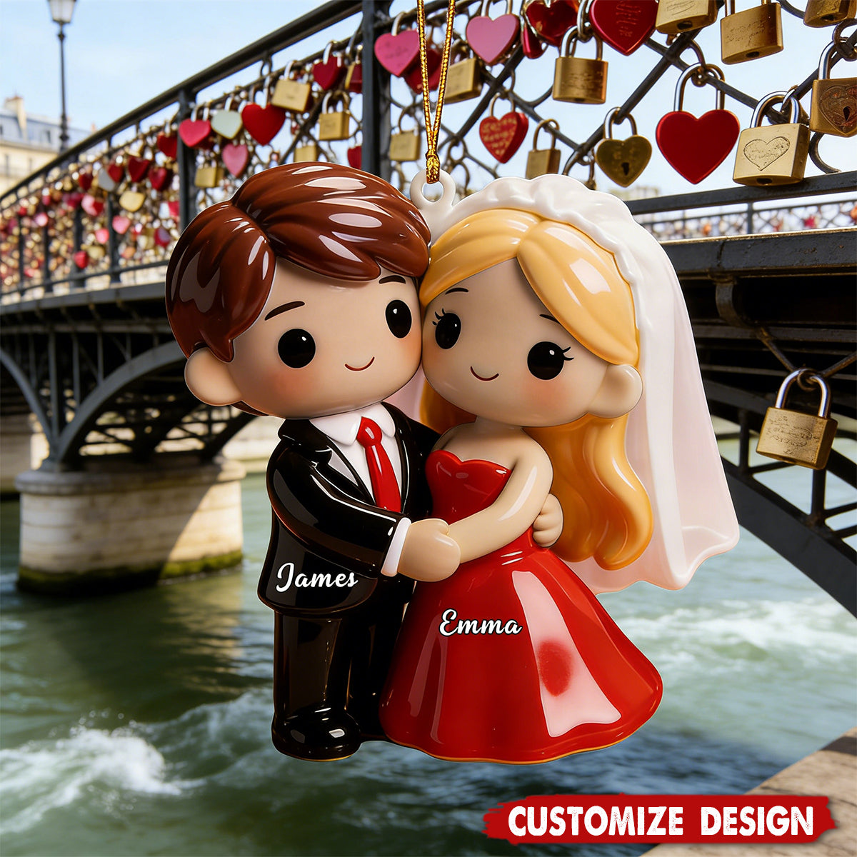 Personalized Couple Ornament for Valentine‘s Day - Engrave Your Promise