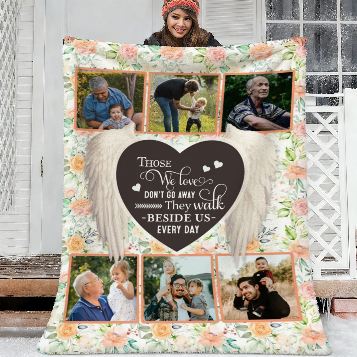 Personalized Memory Photo Collage Blanket Unique Sympathy Gifts, In Loving Memory