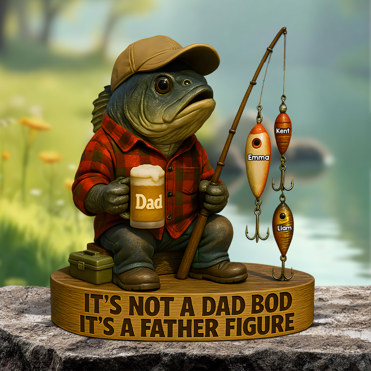 Fishing Dad Acrylic Plaque - Personalized Gift For Dad,Grandpa
