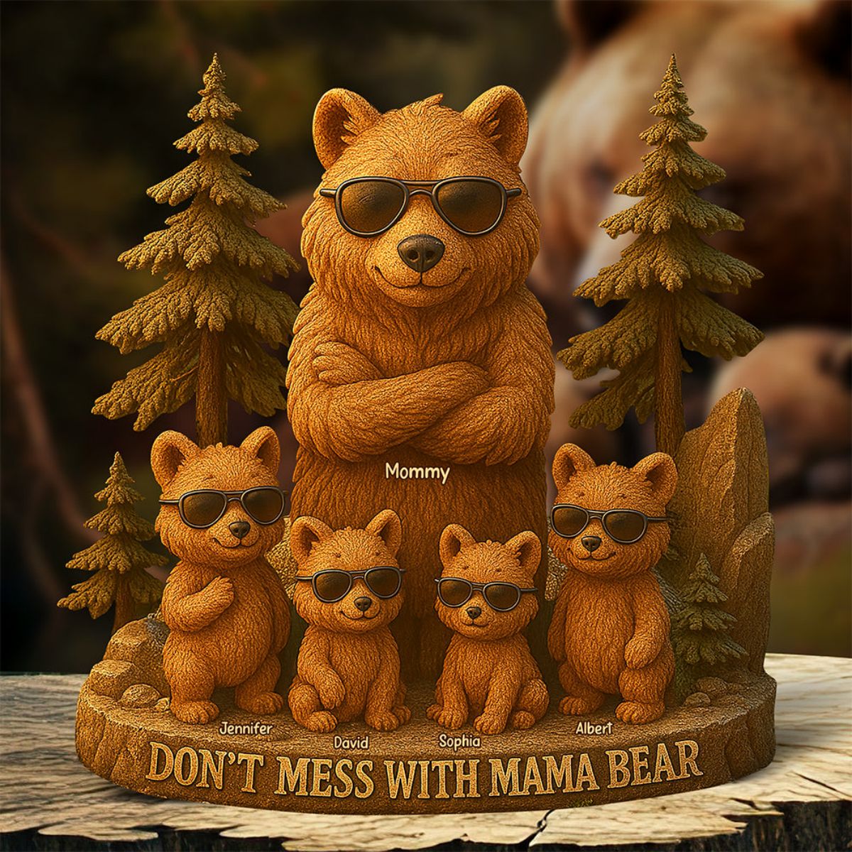 Personalized Gifts For Mom Plaque Don't Mess With Mama Bear