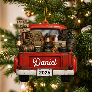 "Adventure Explore Camp Life" – Personalized Acrylic Hanging Ornament | Gift For Campers & Outdoor Lovers