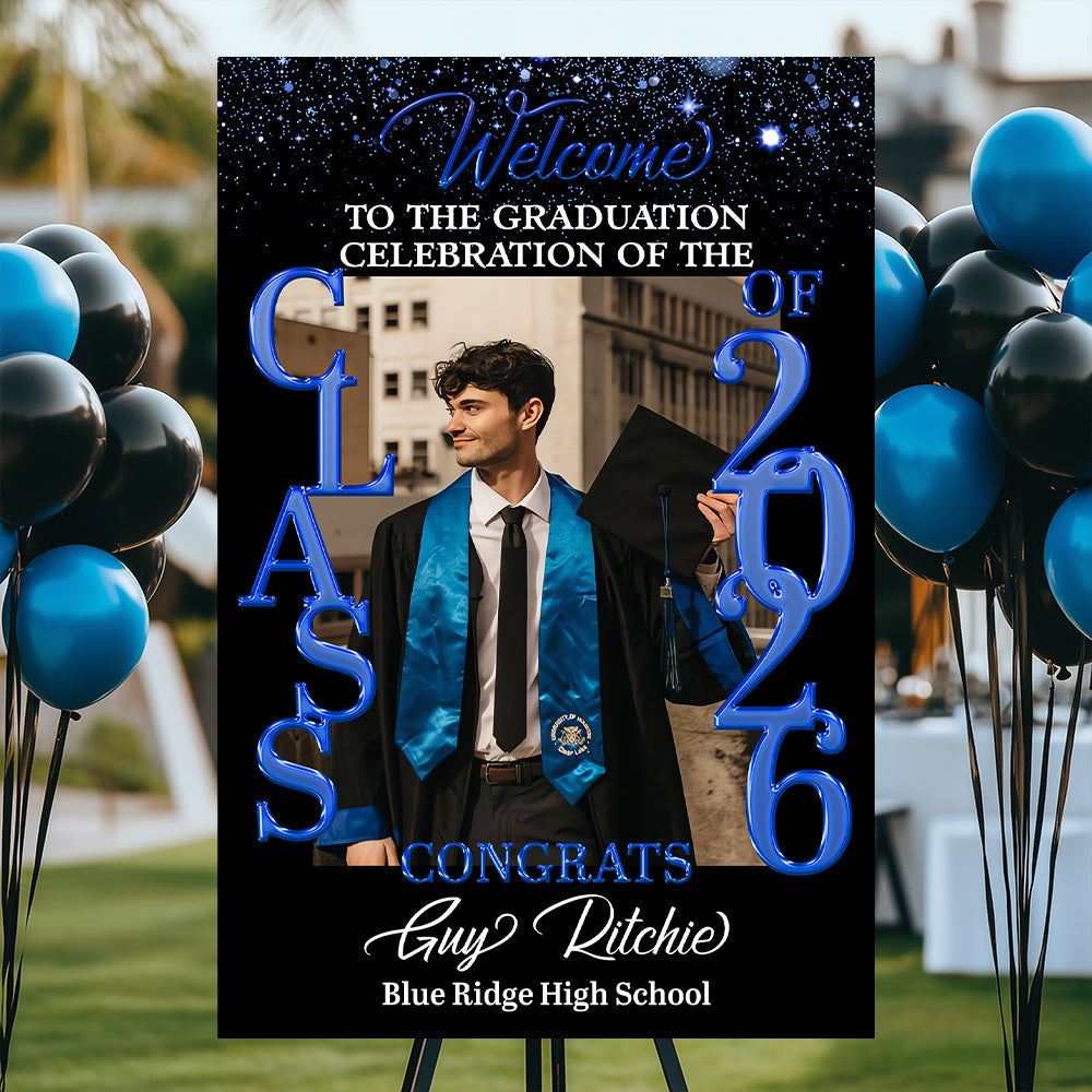 Personalized Graduation Welcome Sign Canvas - Custom Photo Welcome Sign Canvas - Graduation Gifts
