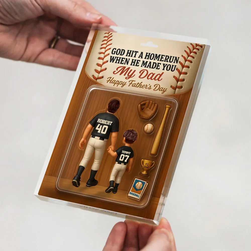 Personalized Acrylic Block Plaque, Father's Day Gift for Baseball Dad