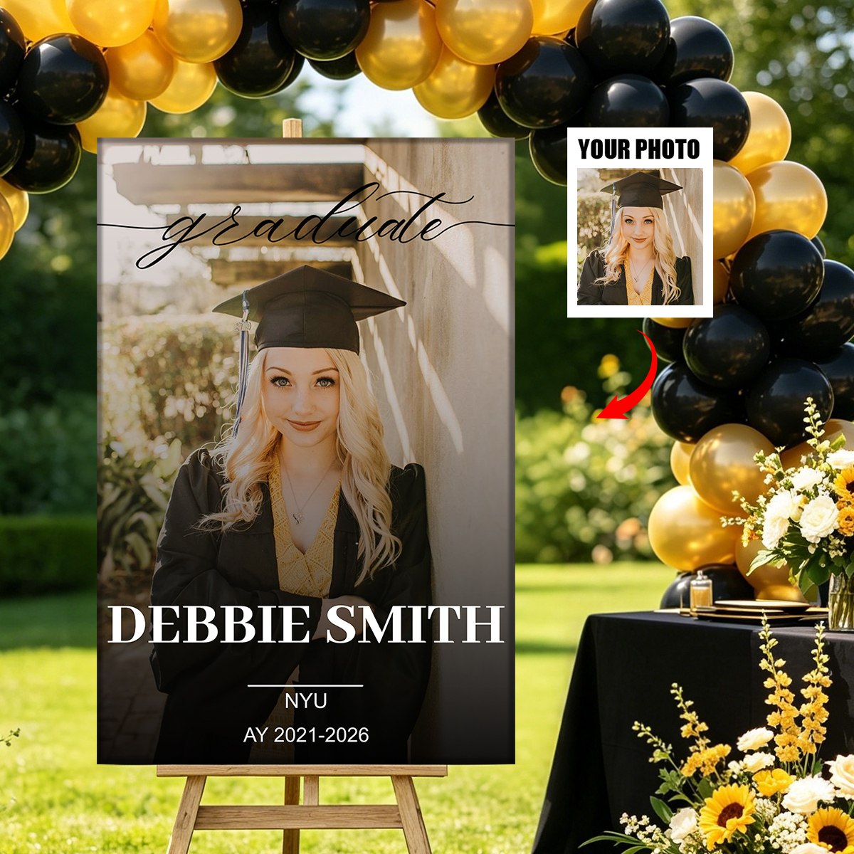 Personalized Custom Photo Graduation Welcome Sign – "Congrats, You Did It!" Welcome Party Decor