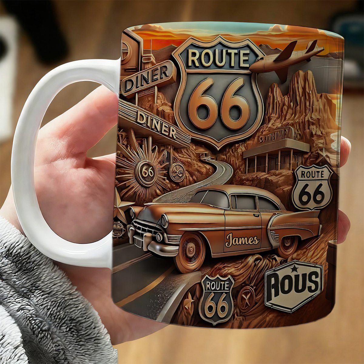 Vintage Route 66 - Personalized Mug