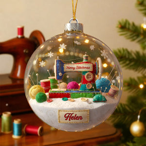 Merry Sewing Christmas Ornament - Personalized Gifts for Sewing Lovers