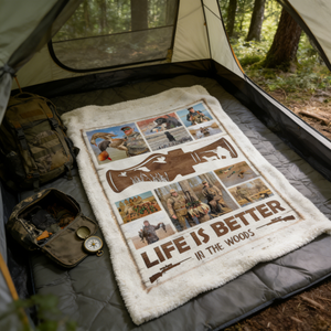 Personalized Hunting Photo Collage Blanket,Hunting Memories Gift For Hunters