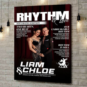 Personalized Dancer Couple Magazine Cover Canvas, Dance Soulmates Keepsake, Ballroom Dancer Gift,Couple Gift Ideas