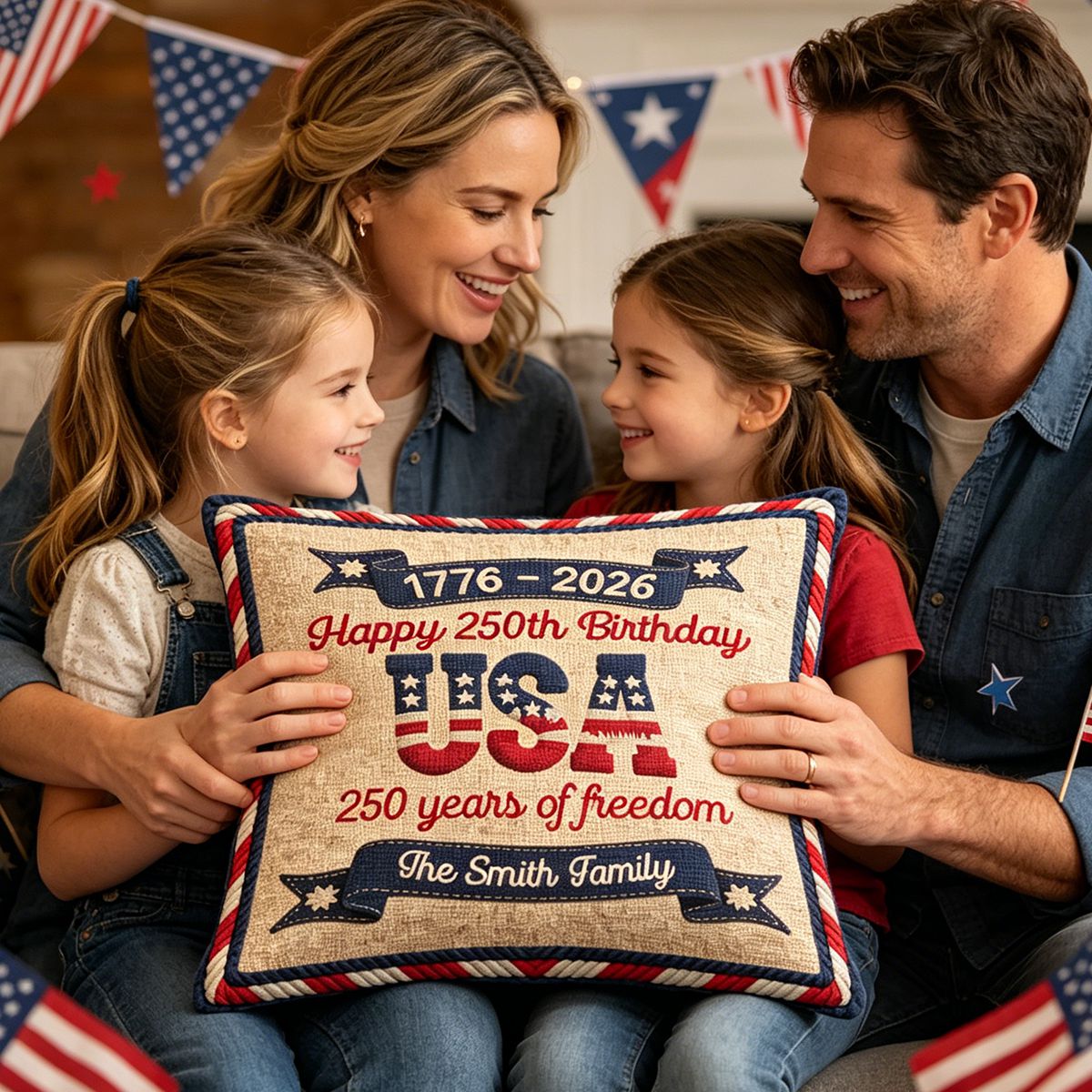 America 250th Birthday - Personalized Pillow Cover