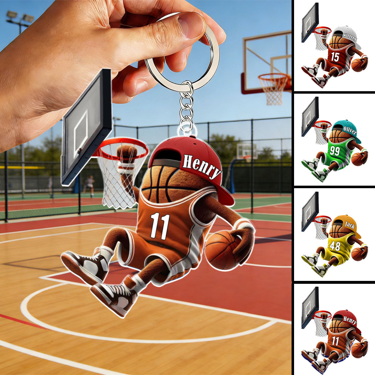 Custom Name Basketball Personalized Acrylic Keychain Basketball Team Gift