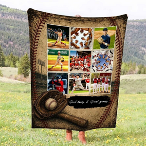 Custom Baseball Photo Blanket – Personalized Gift For Son & Baseball Players | Team Senior Gift