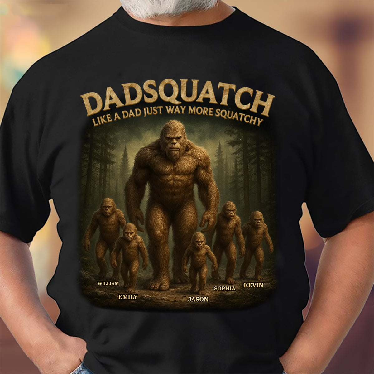 Like A Papa Just Way More Squatchy - Family Personalized Pure Cotton T-Shirt Father's Day Gift For Dad, Grandpa