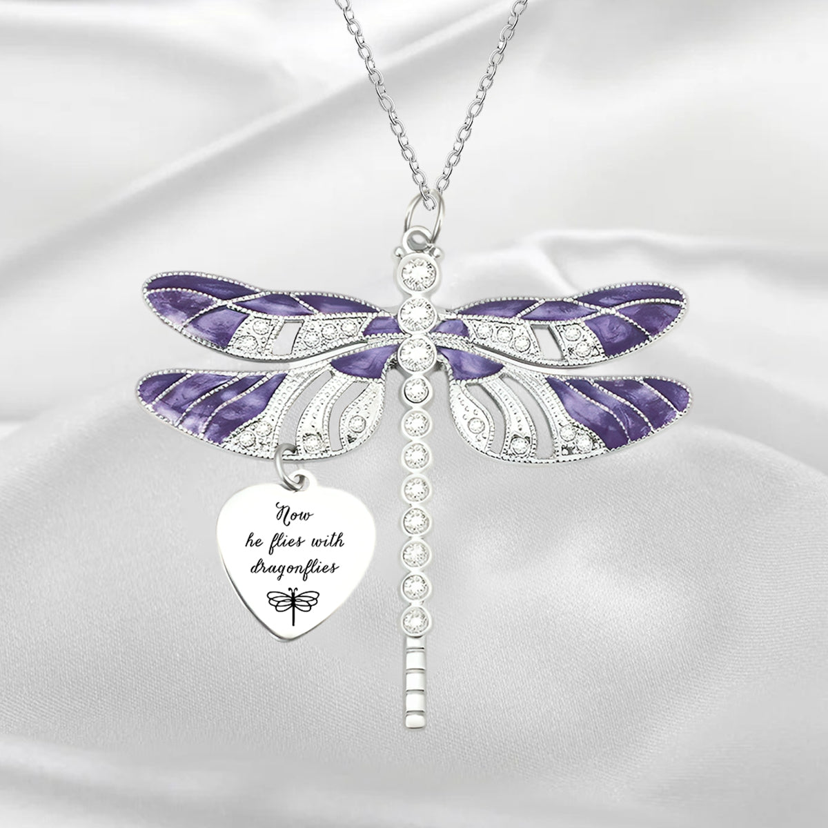 Dragonfly memorial necklace deals