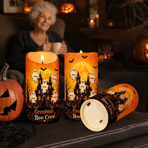 "Grandma's Little Boo Crew" Haunted House – Personalized LED Candle | Halloween Decor For Grandma