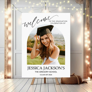 Personalized Color Welcome Canvas Sign - Custom Class Of 2026 Graduation Party Welcome Sign
