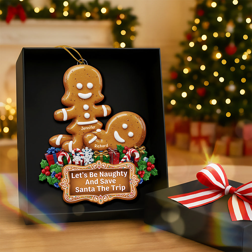 Personalized "Naughty Gingerbread Couple" Christmas Ornament – Gift For Couples