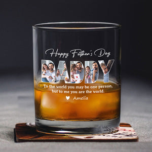 Custom Photo Whiskey Glass – "Happy Father's Day" – Personalized Gift For Dad