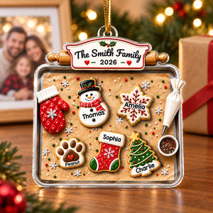 Personalized "Family Gingerbread Cookie" Acrylic Ornament – Holiday Keepsake For Families