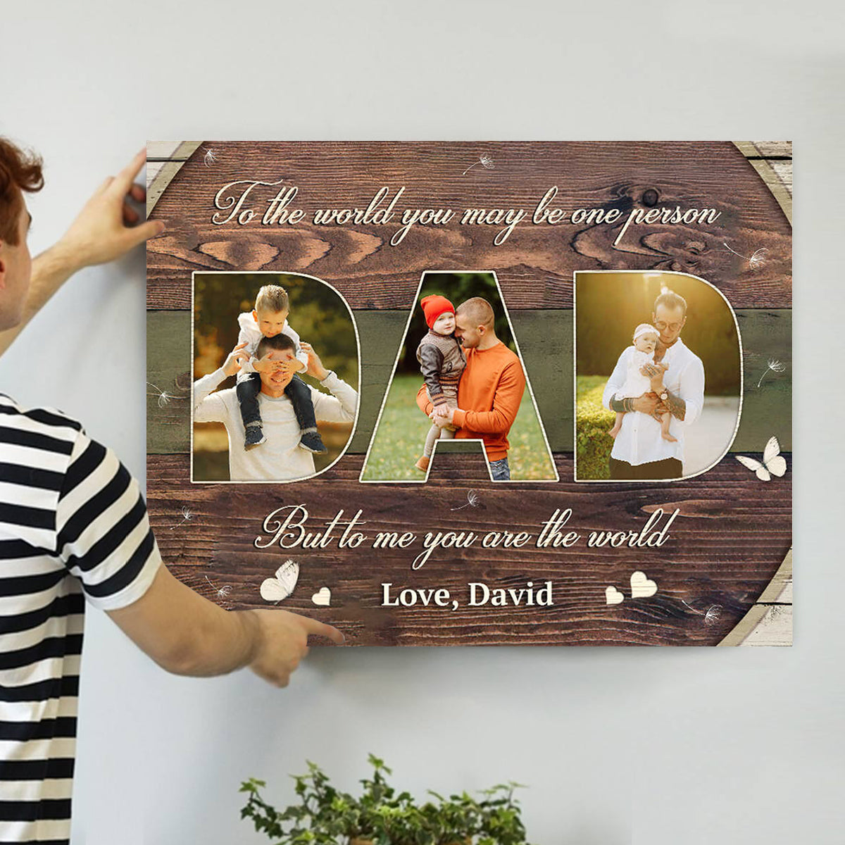 Personalized Father Day’s Gift 2026, Father’s Day Canvas Wall Art, Dad Gift, Dad Photo Collage, Gift from Son, Dad Birthday Gift
