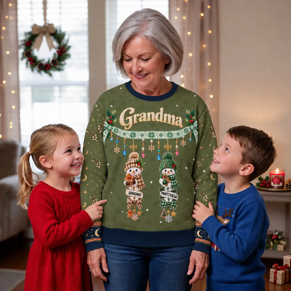 Grandma's Little Snowmen – A Personalized Christmas Sweatshirt Made Just For Her