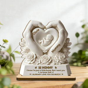 Personalized "Hi Mommy, Little Bump" Wood Plaque – Gift For Expecting Moms