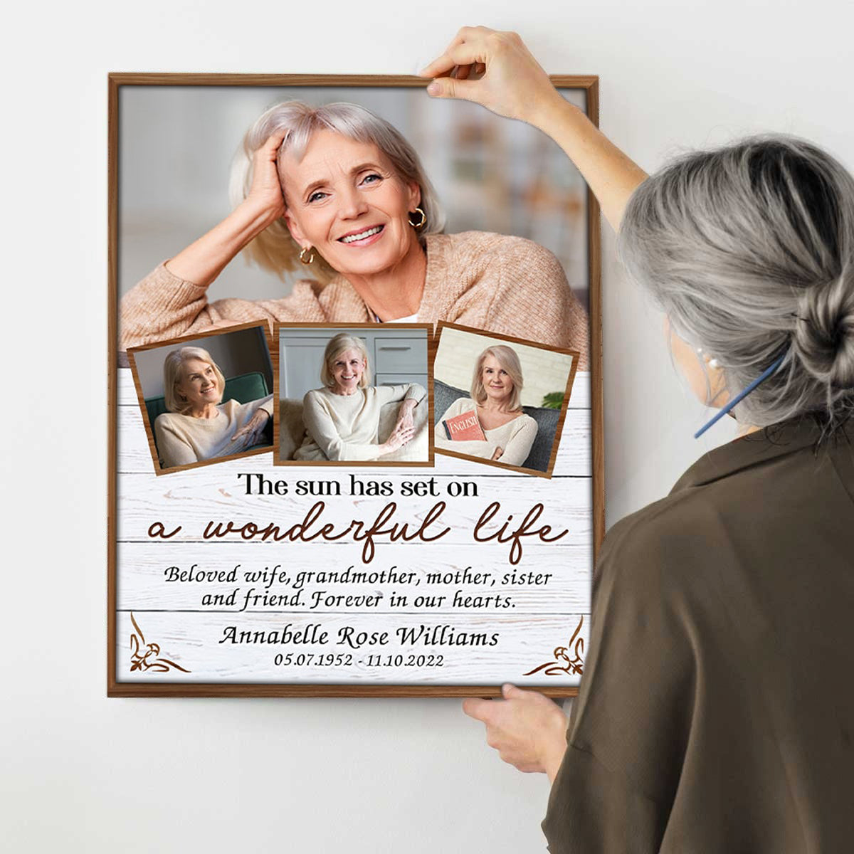 Sympathy Gift For Loved One In Loving Memory Personalized Photo Collage Canvas Poster