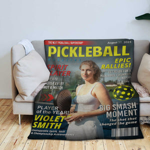 Custom Pickleball Magazine Cover Blanket, Pickleball Lover Gift, Unique Pickleball Wall Art, Pickleball Gift