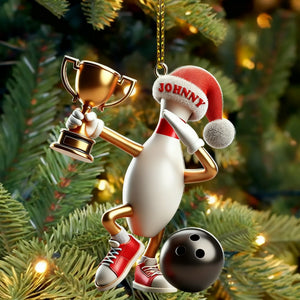 Personalized Bowling Acrylic Ornament Christmas Gift for Bowling Lover