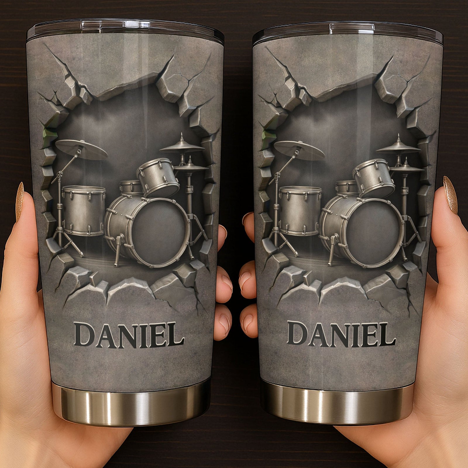 Personalized Beat To The Rhythm Drum Set Tumbler, Gift For Drummers and Music Lovers