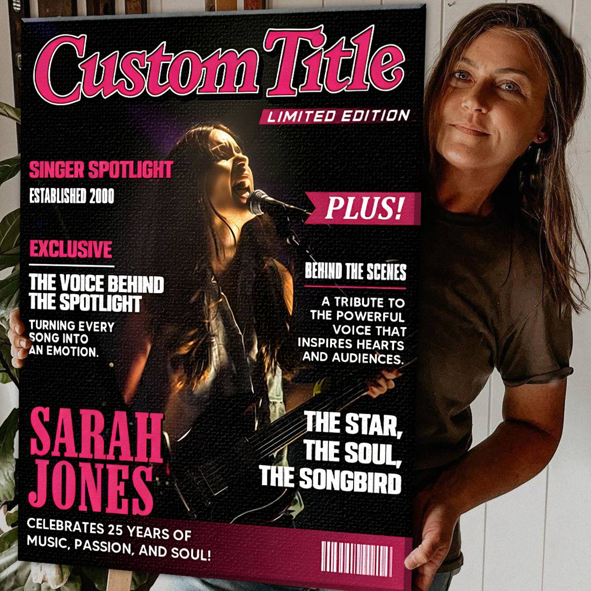 Personalized Singer Magazine Cover Poster,  Singer Gift, Cool Gift For Music Lover, Karaoke Gift