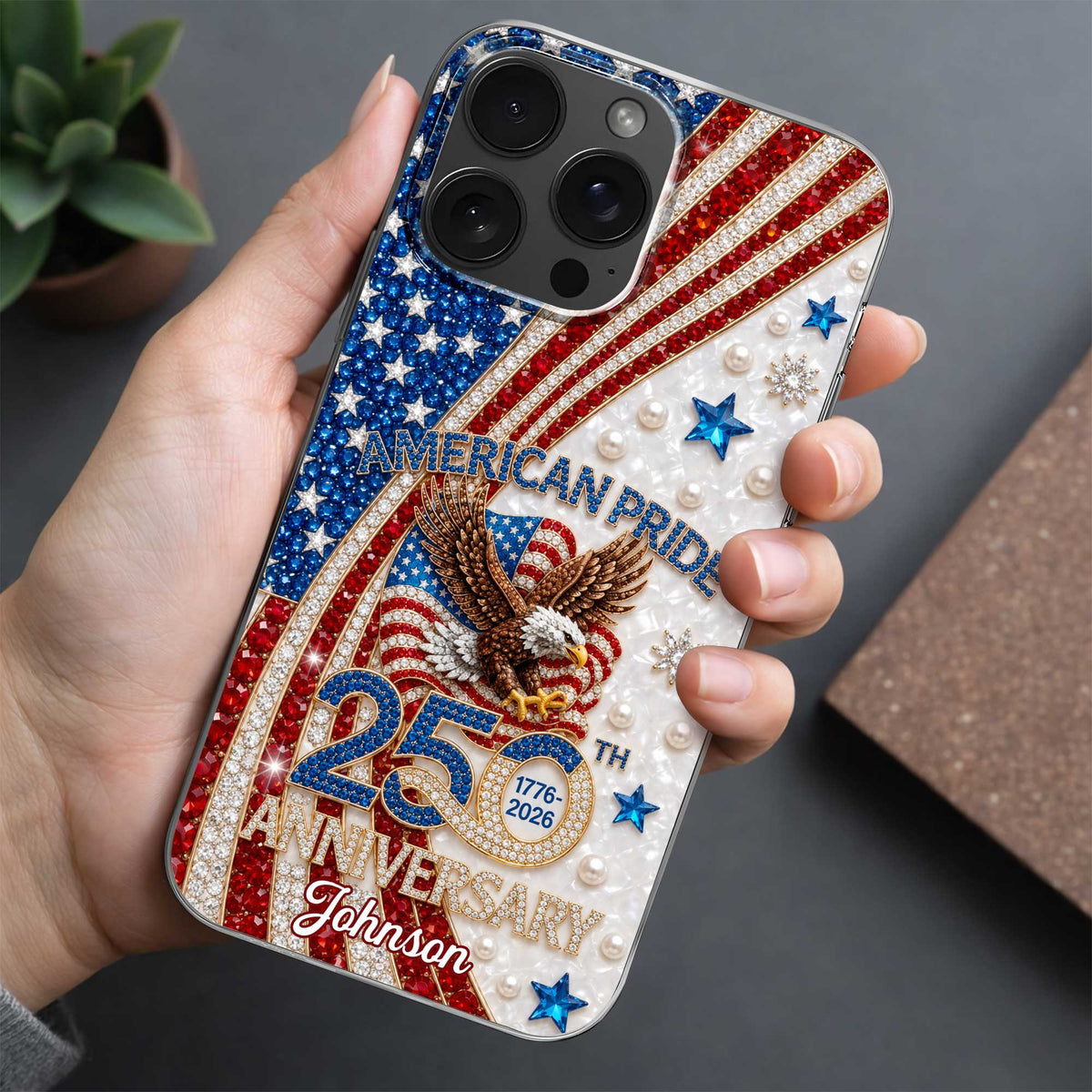 Personalized "American Pride" Clear Phone Case – Anniversary Gift For Patriots