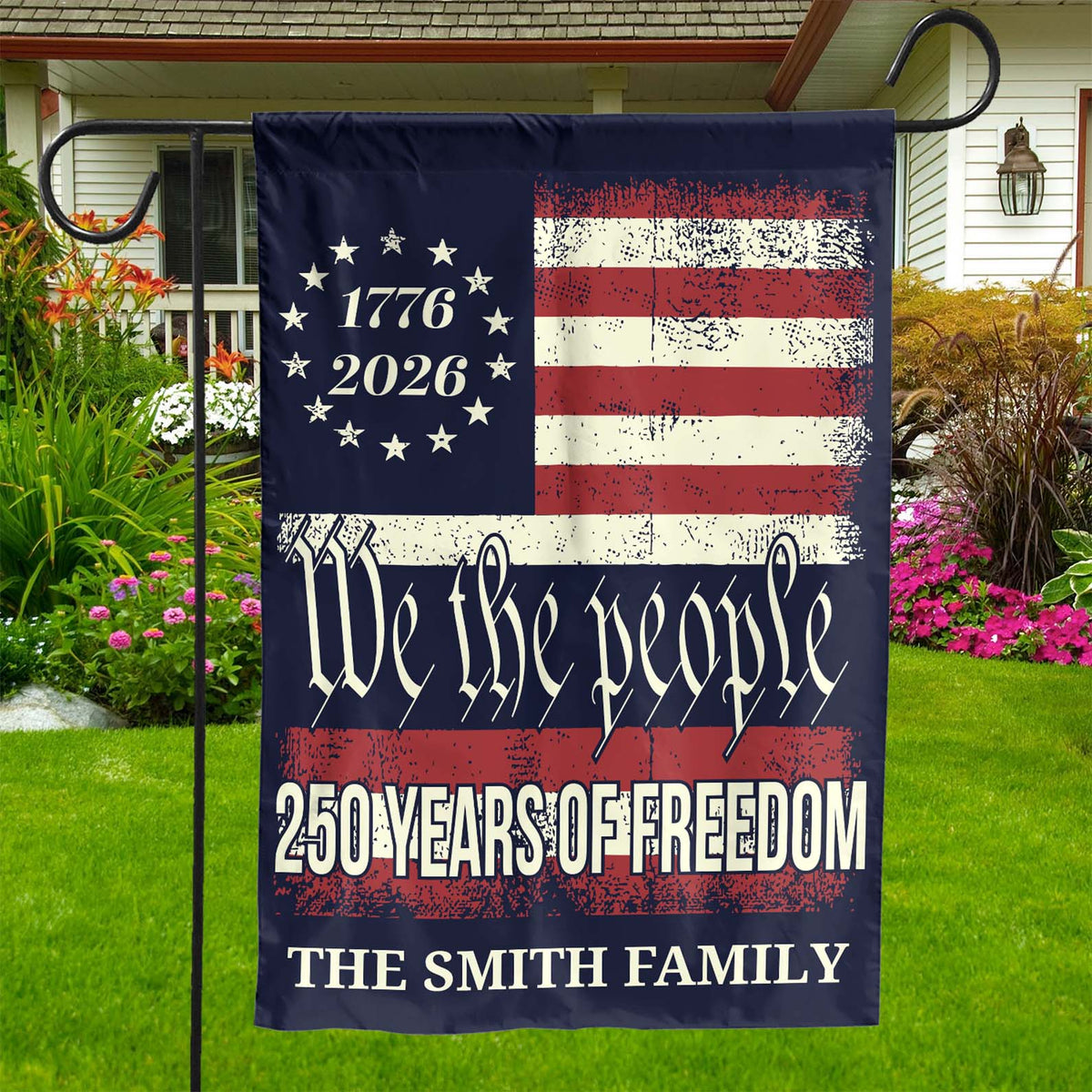Personalized 250 Years Of Freedom Garden Flag America 250th Anniversary