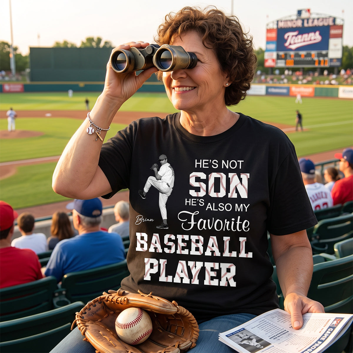 Personalized "Favorite Baseball Player" T-Shirt – Custom Photo Gift For Grandma's Grandson