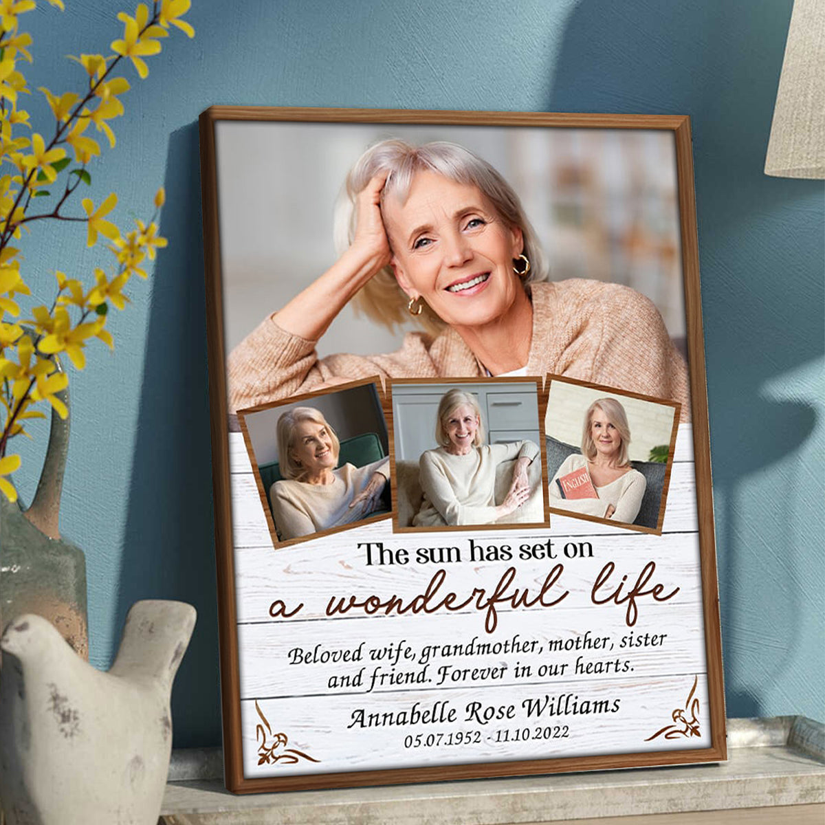 Sympathy Gift For Loved One In Loving Memory Personalized Photo Collage Canvas Poster