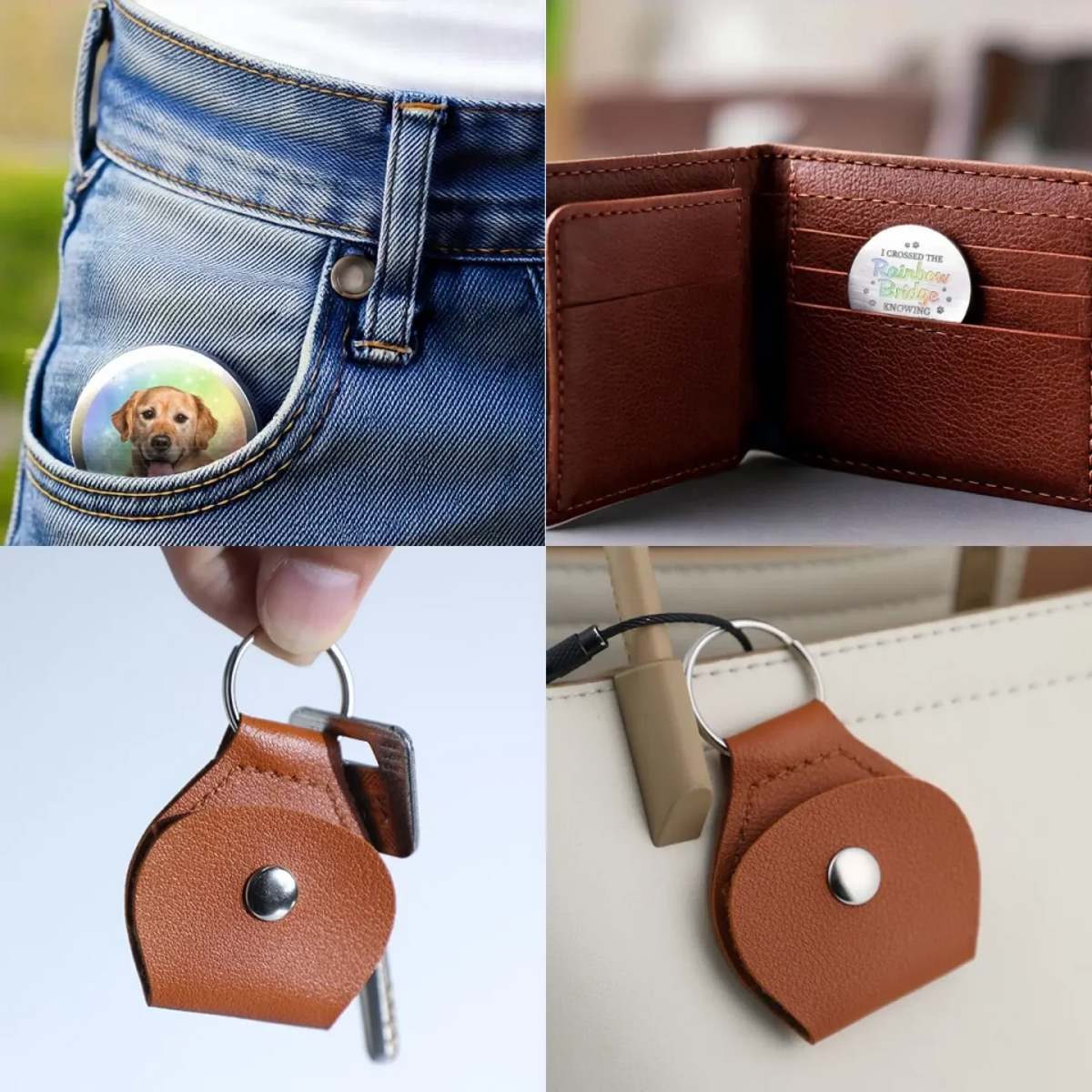 I Will Carry You - Memorial Personalized Photo Keychain Pocket Hug Gift For Pet Lovers