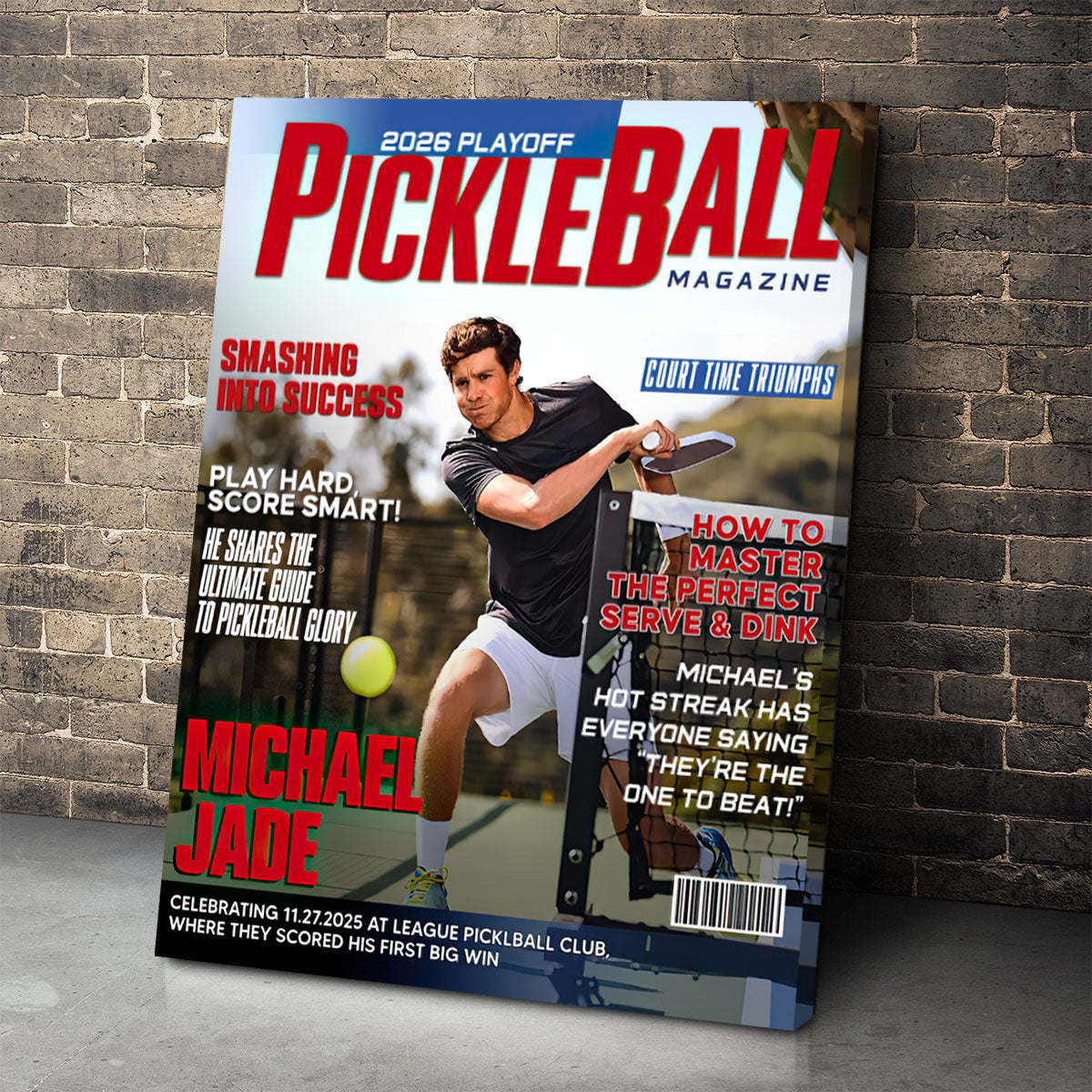 Personalized Pickleball Magazine Cover, Custom Sport Magazine Cover, Pickleball Player Gift, Unique Gifts For Pickleball Player